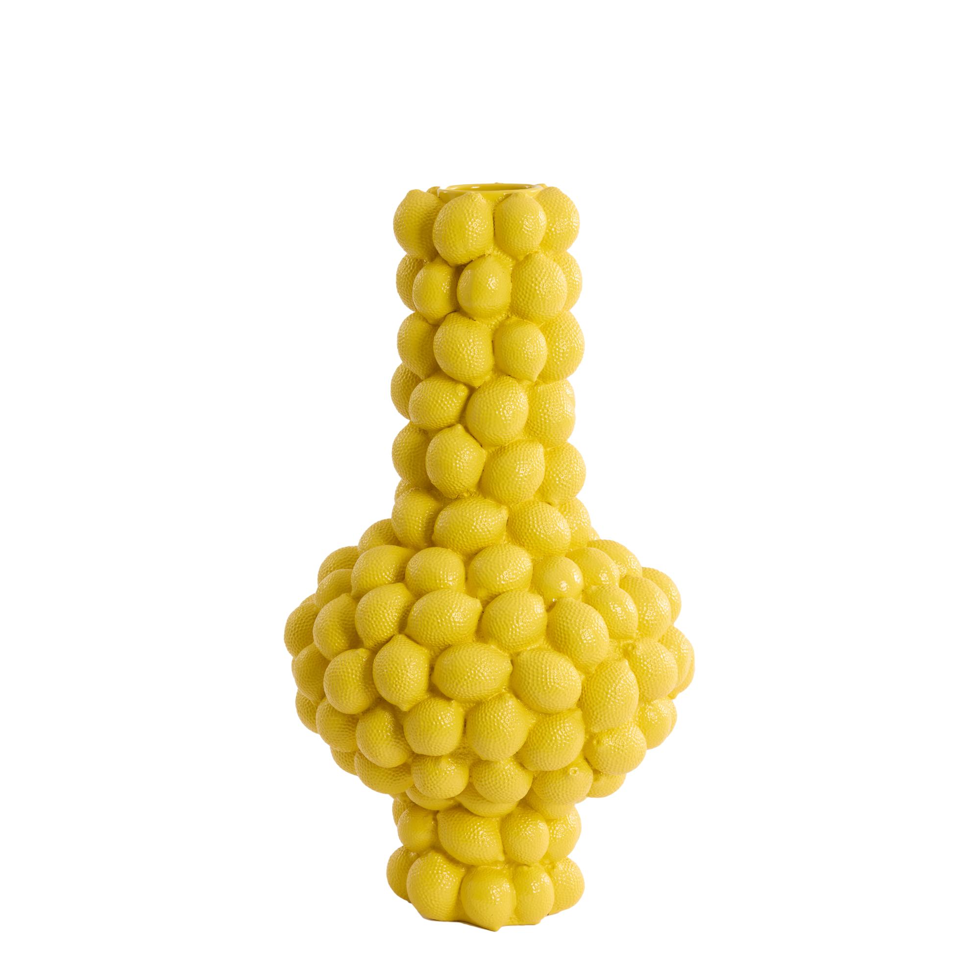 Light & Living vaas Lemon - geel - Ø32cm