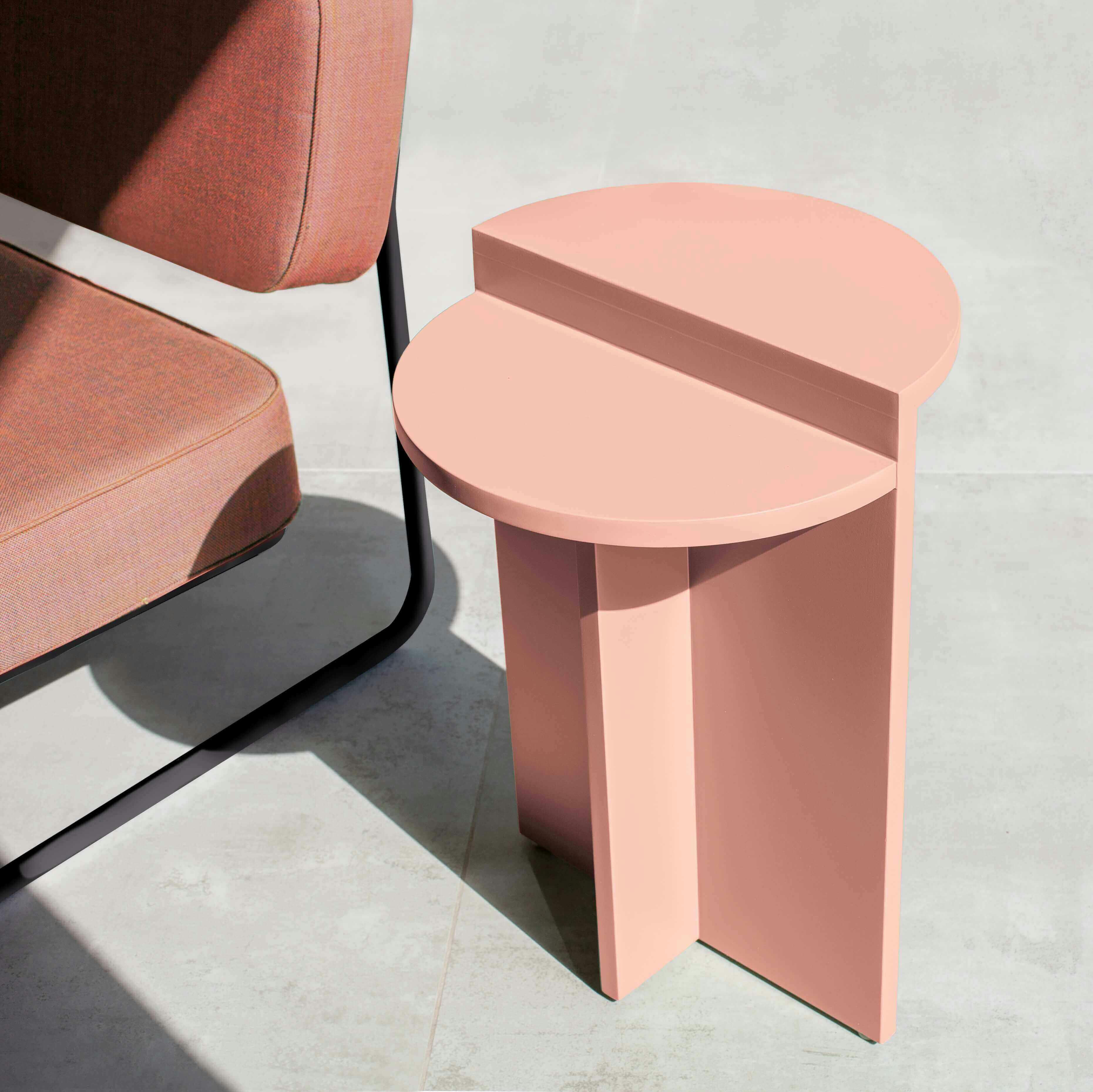 ANKA - Table d'appoint, bout de canapé en rose blush, 56*38*38