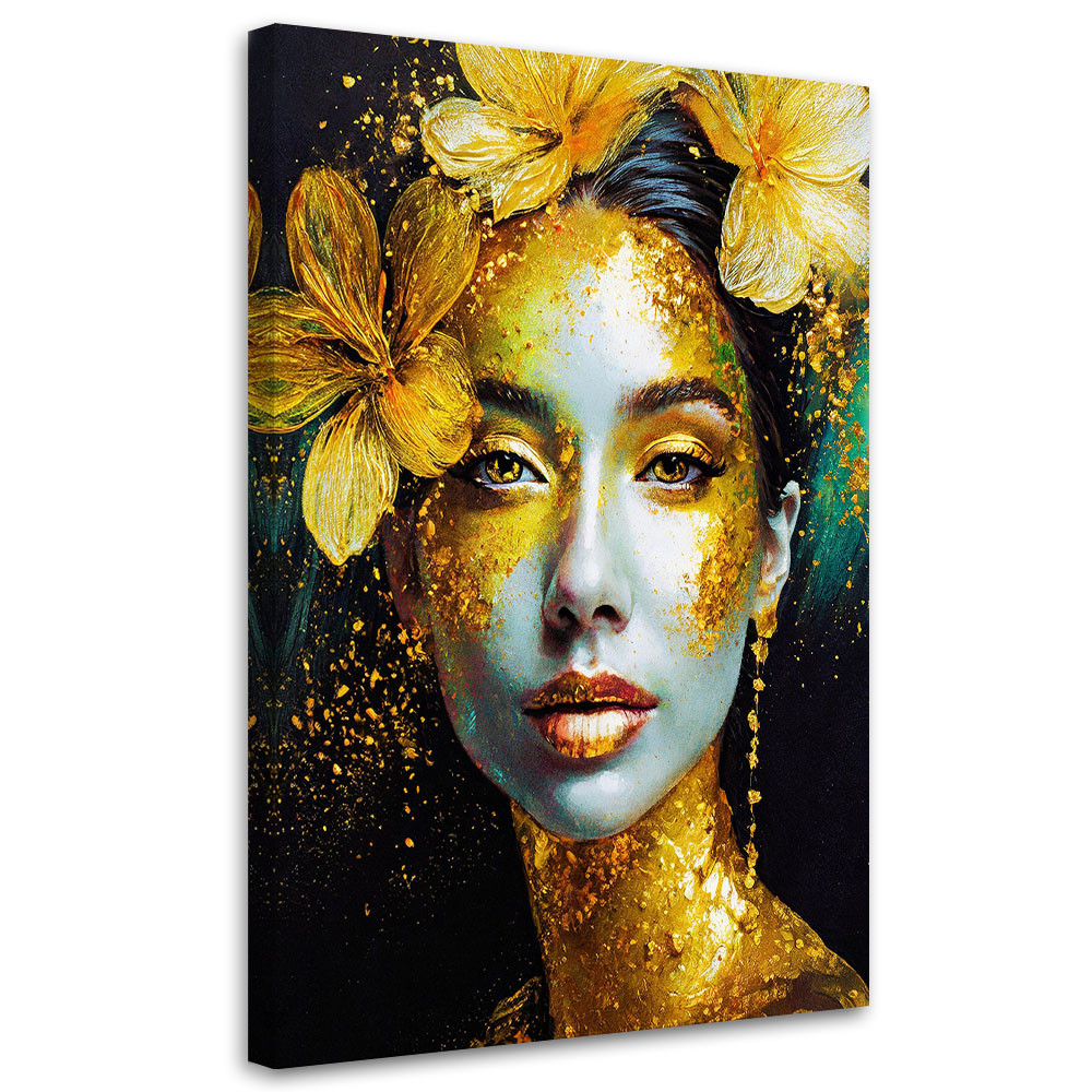 Feeby Obraz do salonu, Kobieta Kwiaty Portret Glamour 40x60