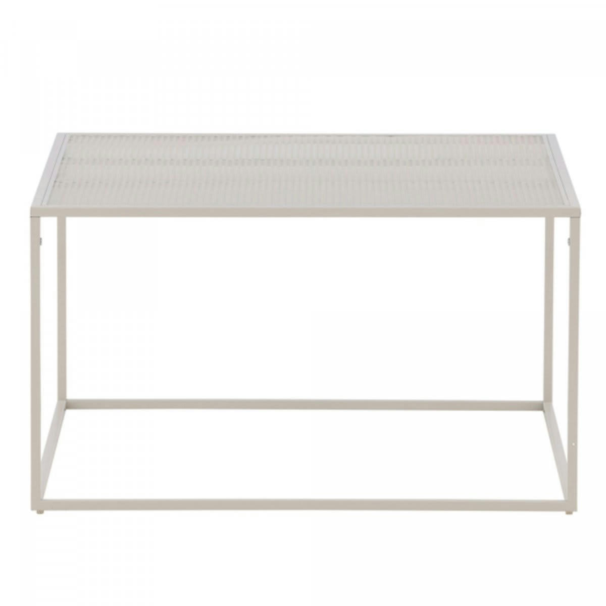 NETIA - Table basse moderne en métal beige