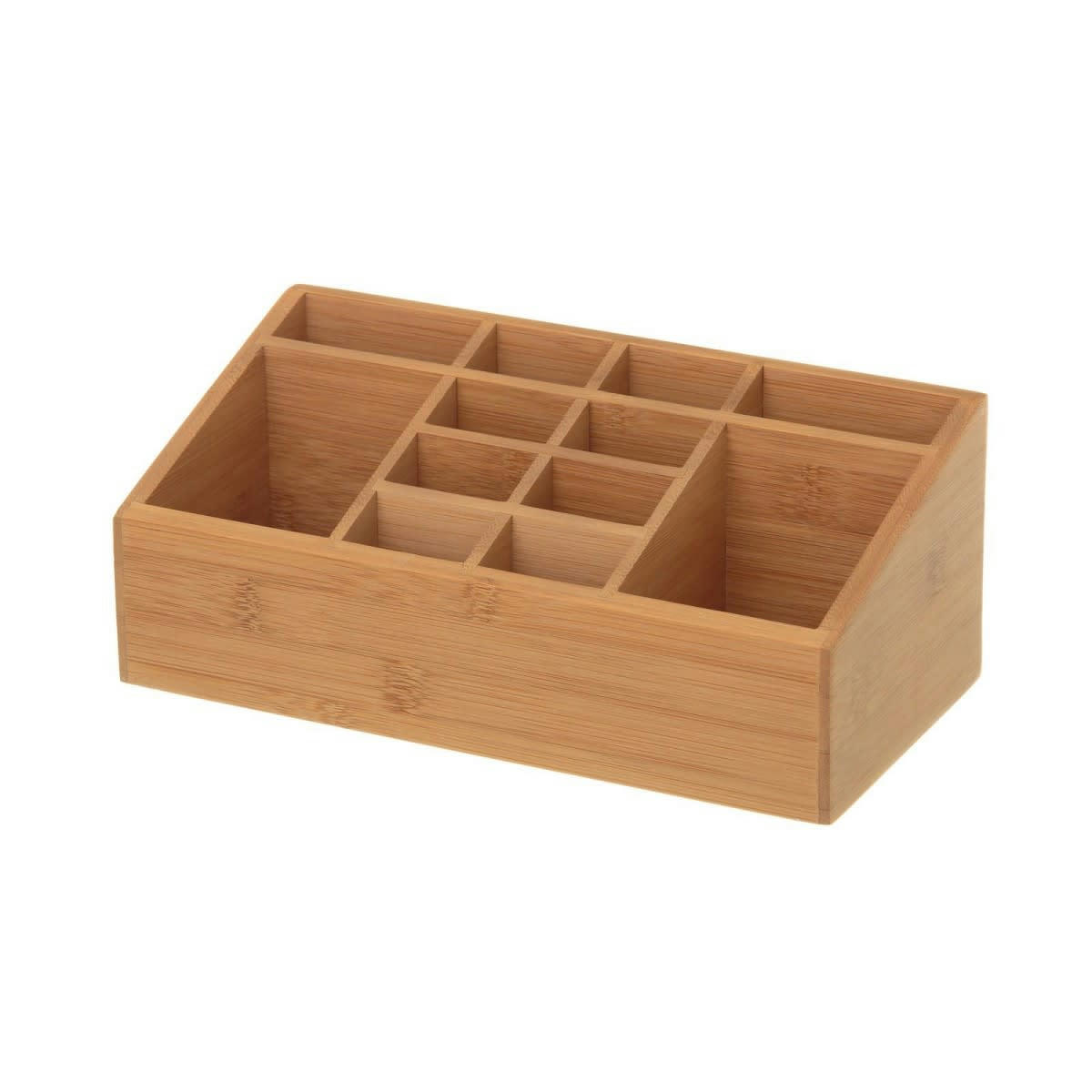 - Organiseur rangement maquillage en bambou 12 compartiments