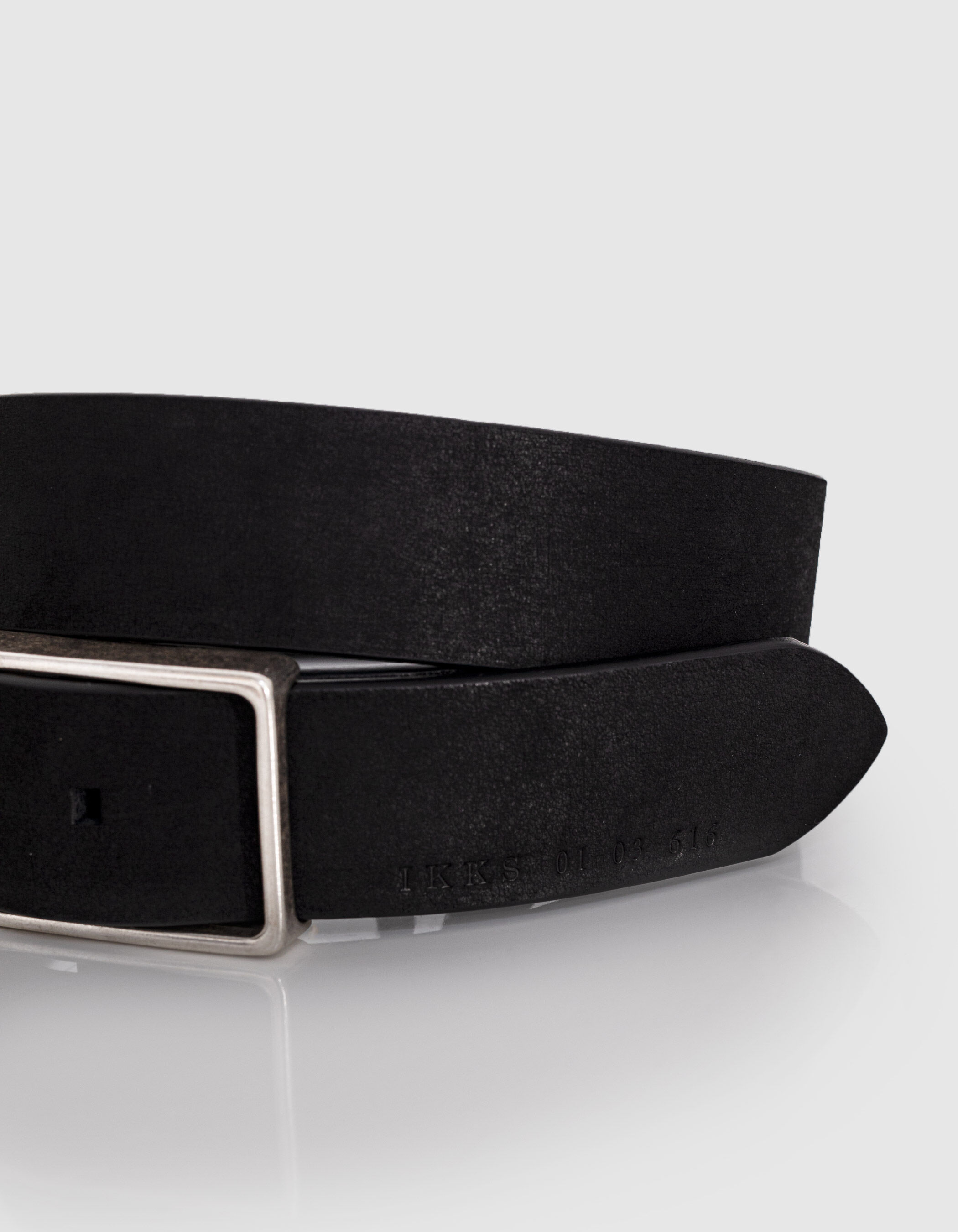 Ceinture noire en cuir nubuck Homme