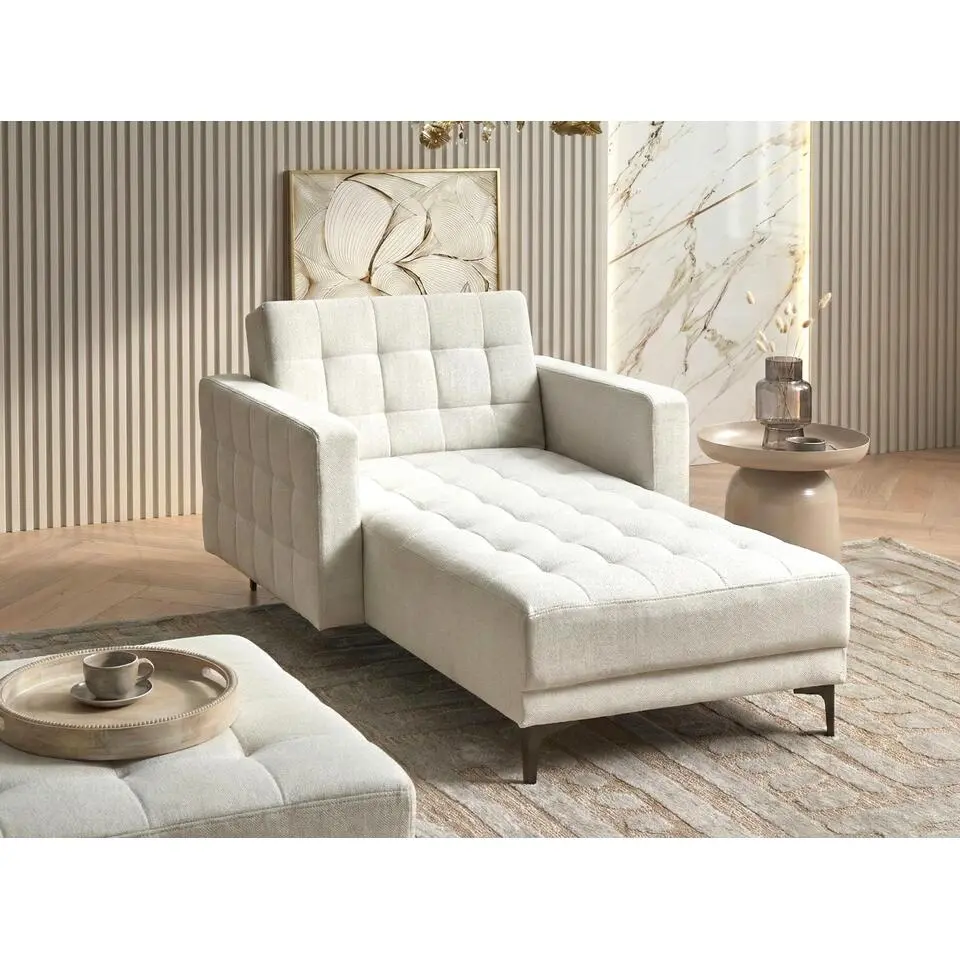 ABERDEEN - Chaise longue - Off-white - Stof