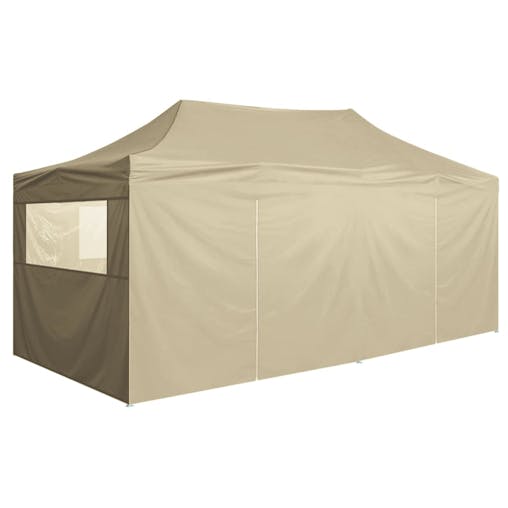 NNEVL Professional Folding Party Tent with 4 Sidewalls 3x6 m Steel Cream