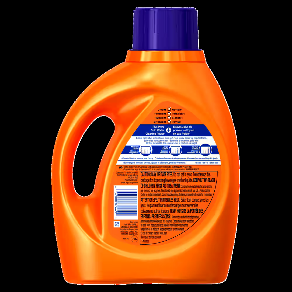 Tide Coldwater Clean HE Turbo Clean Liquid Laundry Detergent, 2.04 L, 44 loads