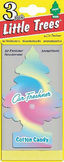 Little Trees Hanging Air Freshener, Cotton Candy, 3-pk