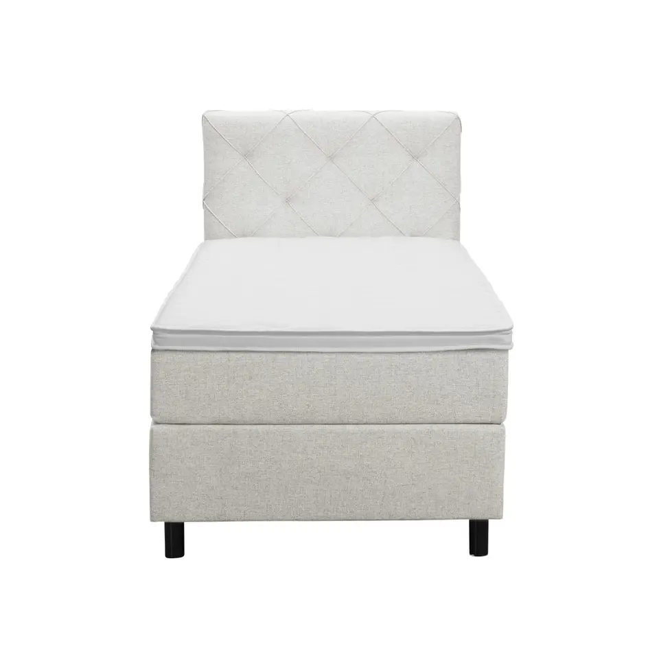 Boxspring Liv geruit - ecru - 90x200 cm - ronde poot
