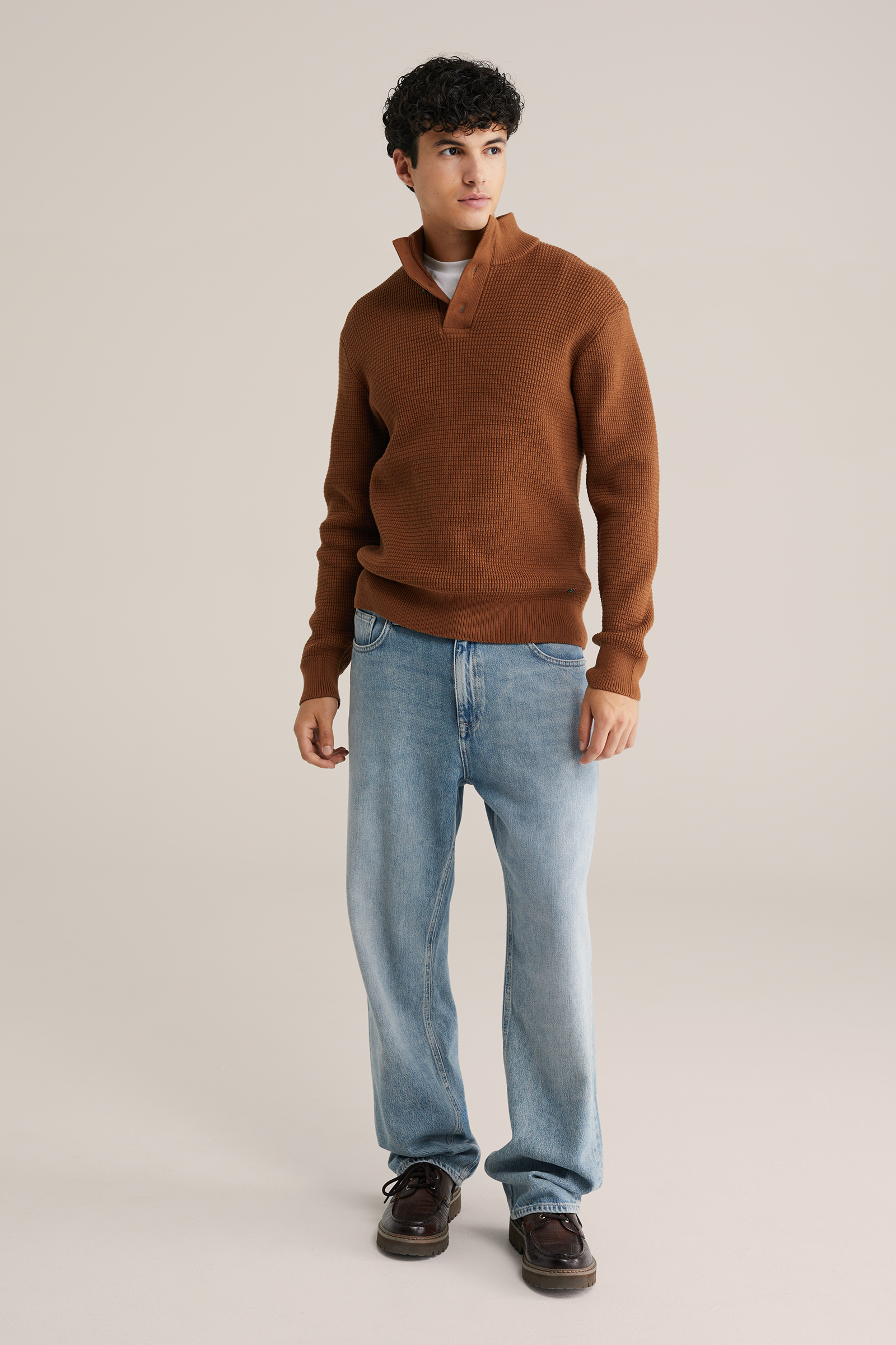 Heren Regular fit trui met structuur