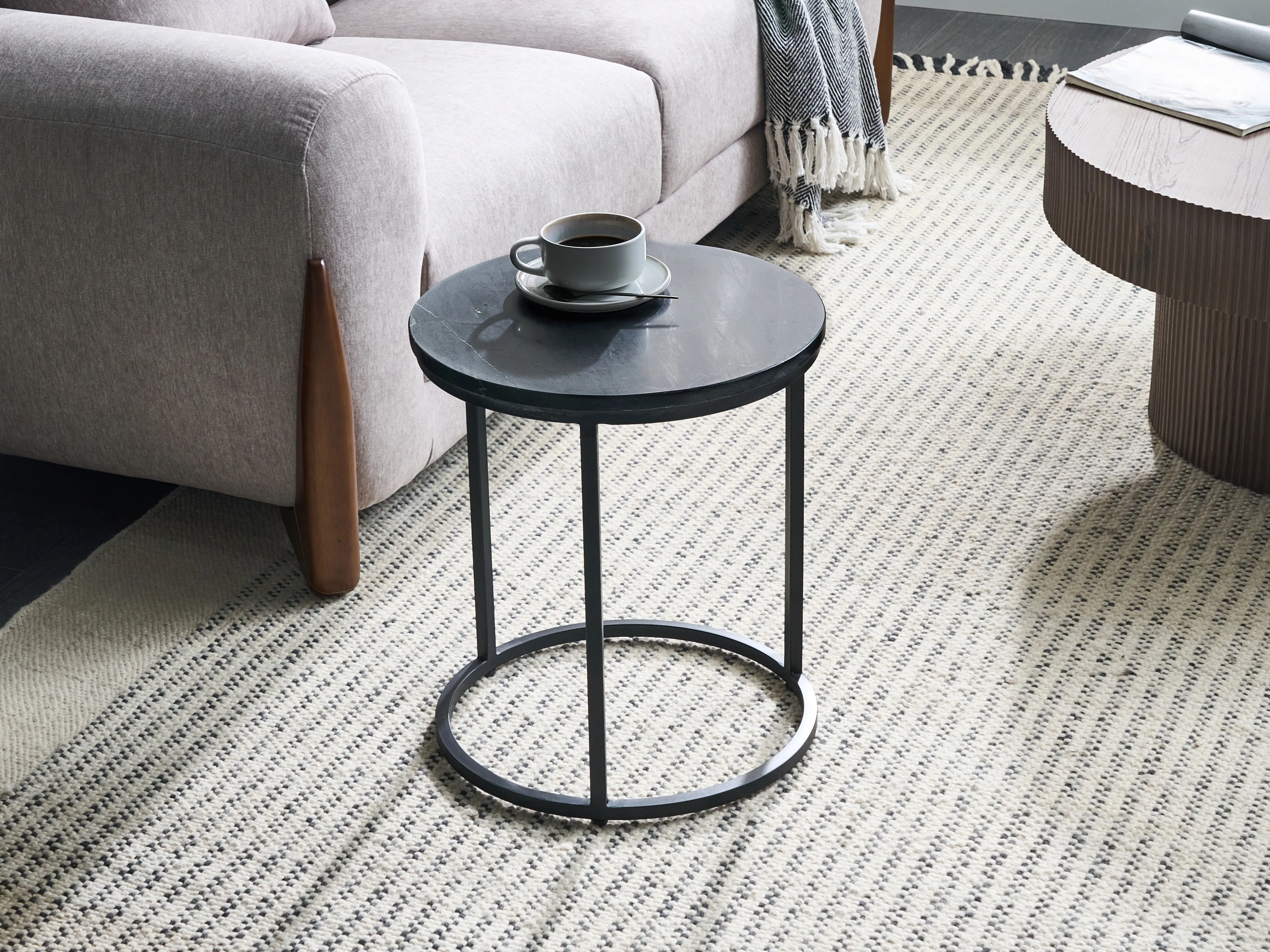 Side Table TYRELL Marble Black