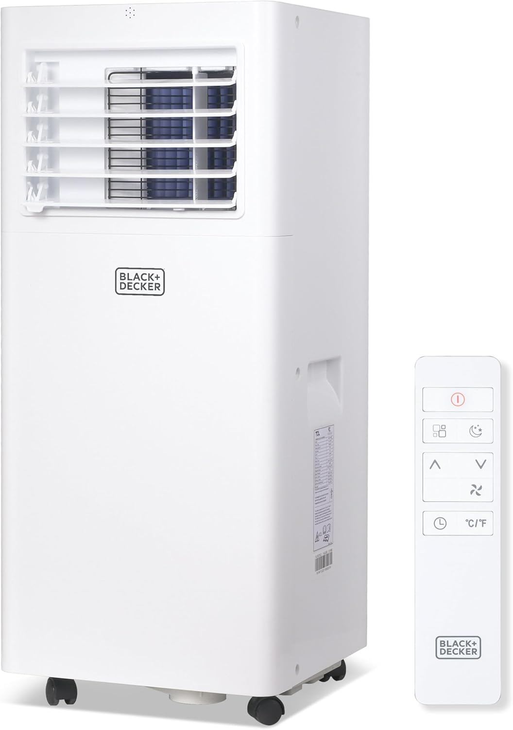 BLACK+DECKER Portable Air Conditioner, 8,500 BTU for Rooms Up To 350 Sq. Ft., Portable AC with Full Function Remote Control & Window Kit, BPACT05SM, White