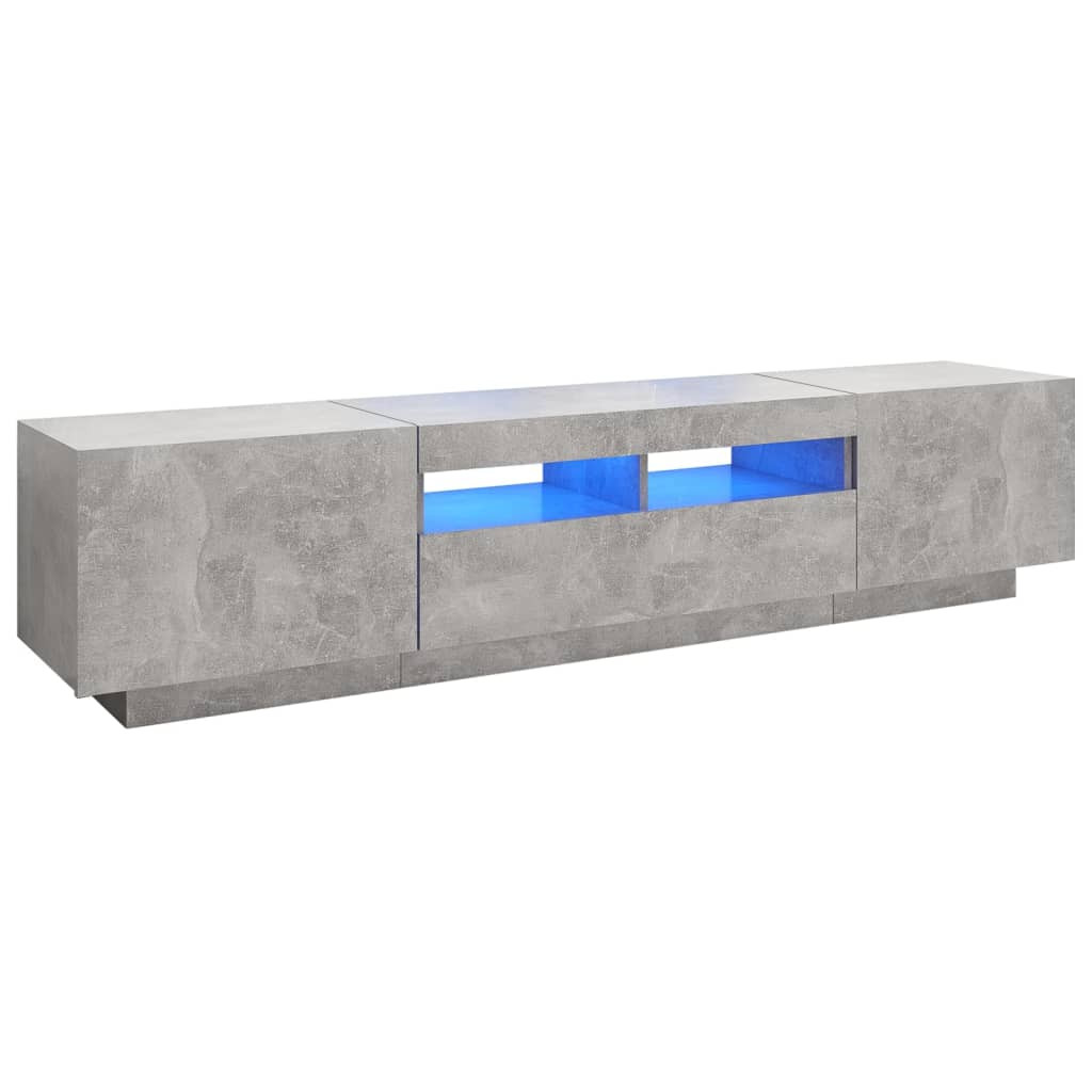 Szafka TV z oświetleniem LED szarość betonu 180x35x40 cm
