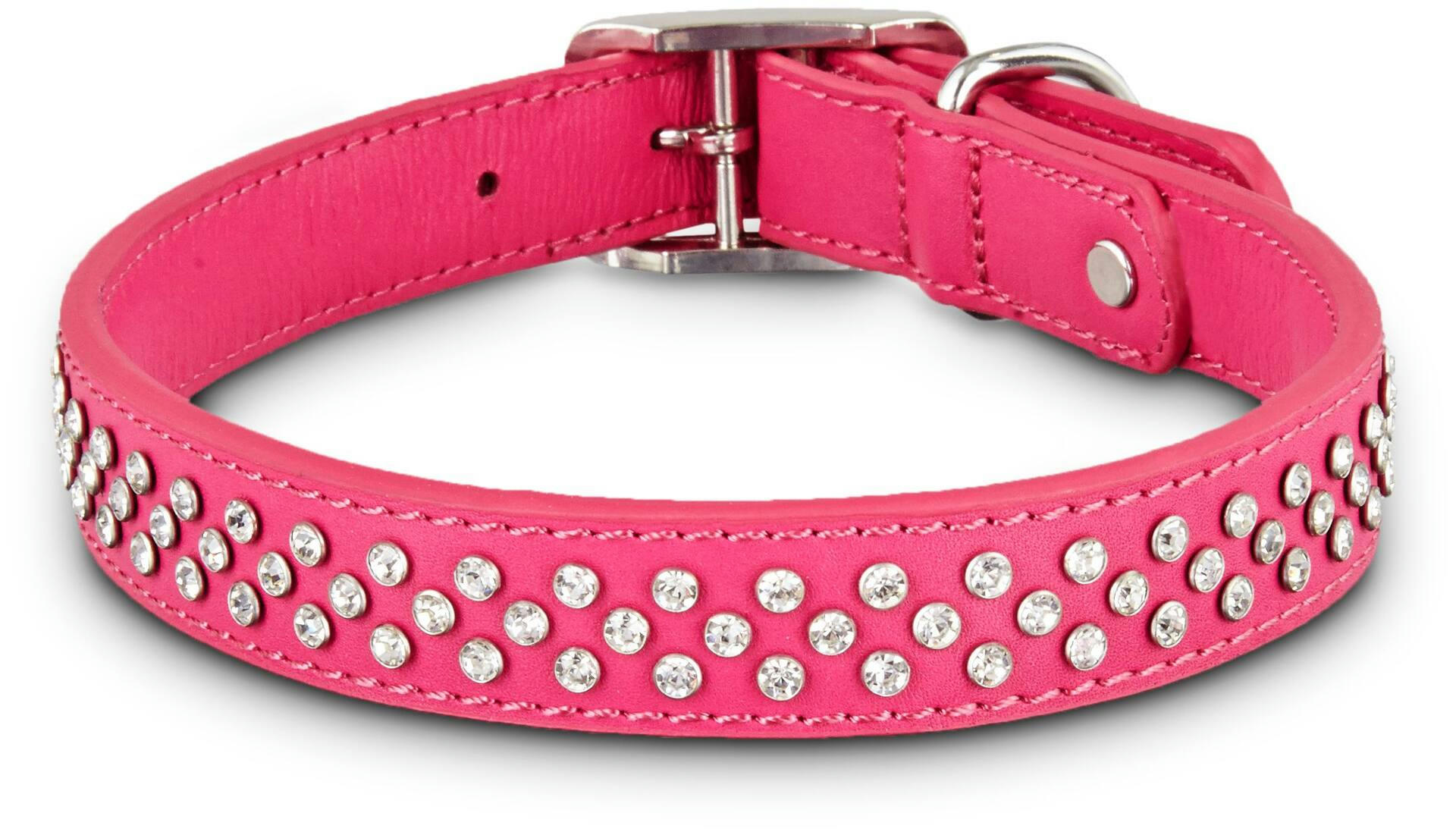 Petco Leather Bling Crystal Dog Collar, Adjustable, Assorted Sizes, Pink