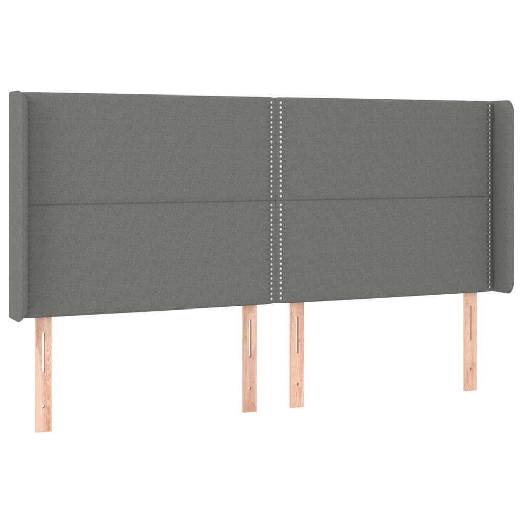 Wezgłowie Szary 203 x 16 x 118/128 cm Tkanina vidaXL