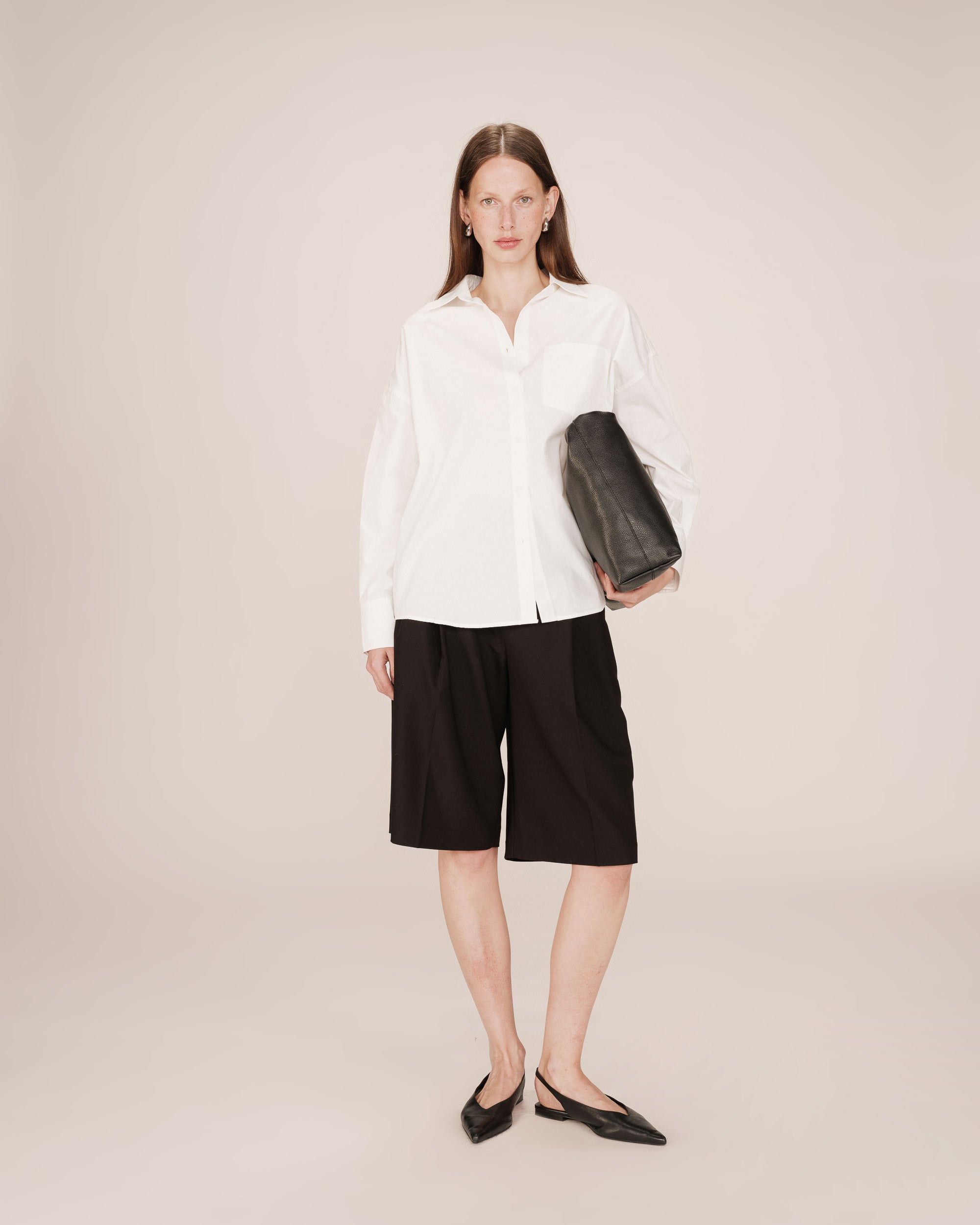 Chemise oversize en coton ivoire Sira