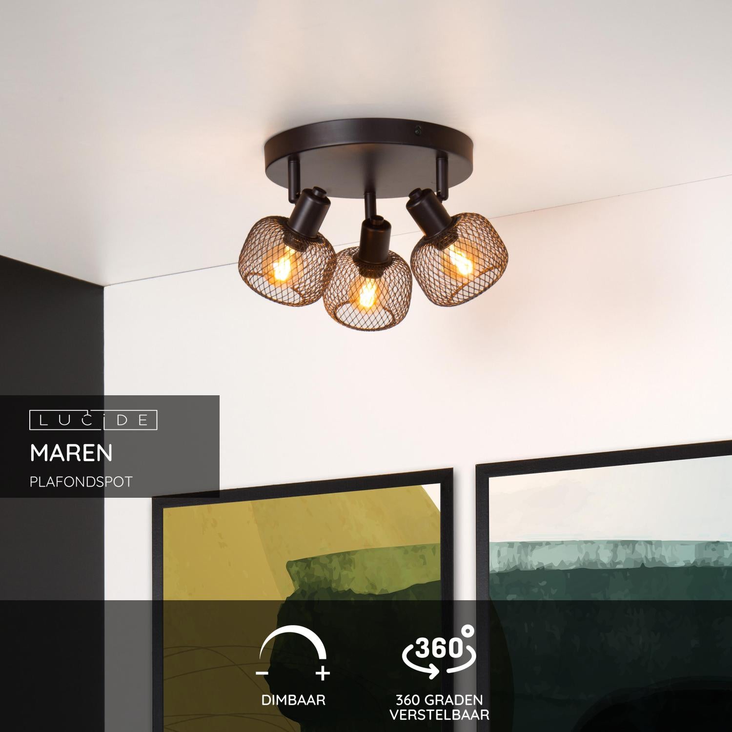 Lucide MAREN Plafondspot - Zwart