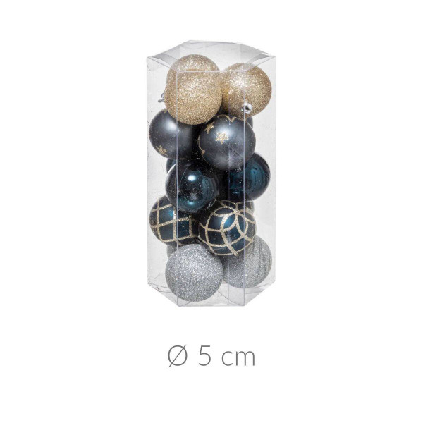 Zestaw bombek z tworzywa sztucznego, Ø 5 cm, 15 szt.