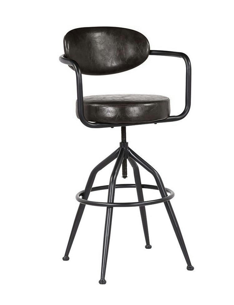RETRO - Tabouret Industriel noir