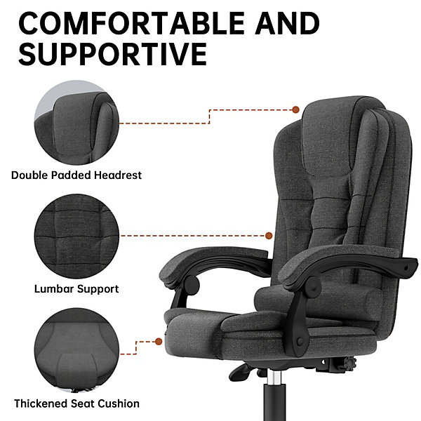 Fauteuil de bureau ergonomique avec dossier haut