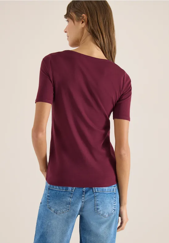 Basic T-Shirt mit Rundhals in Unifarbe