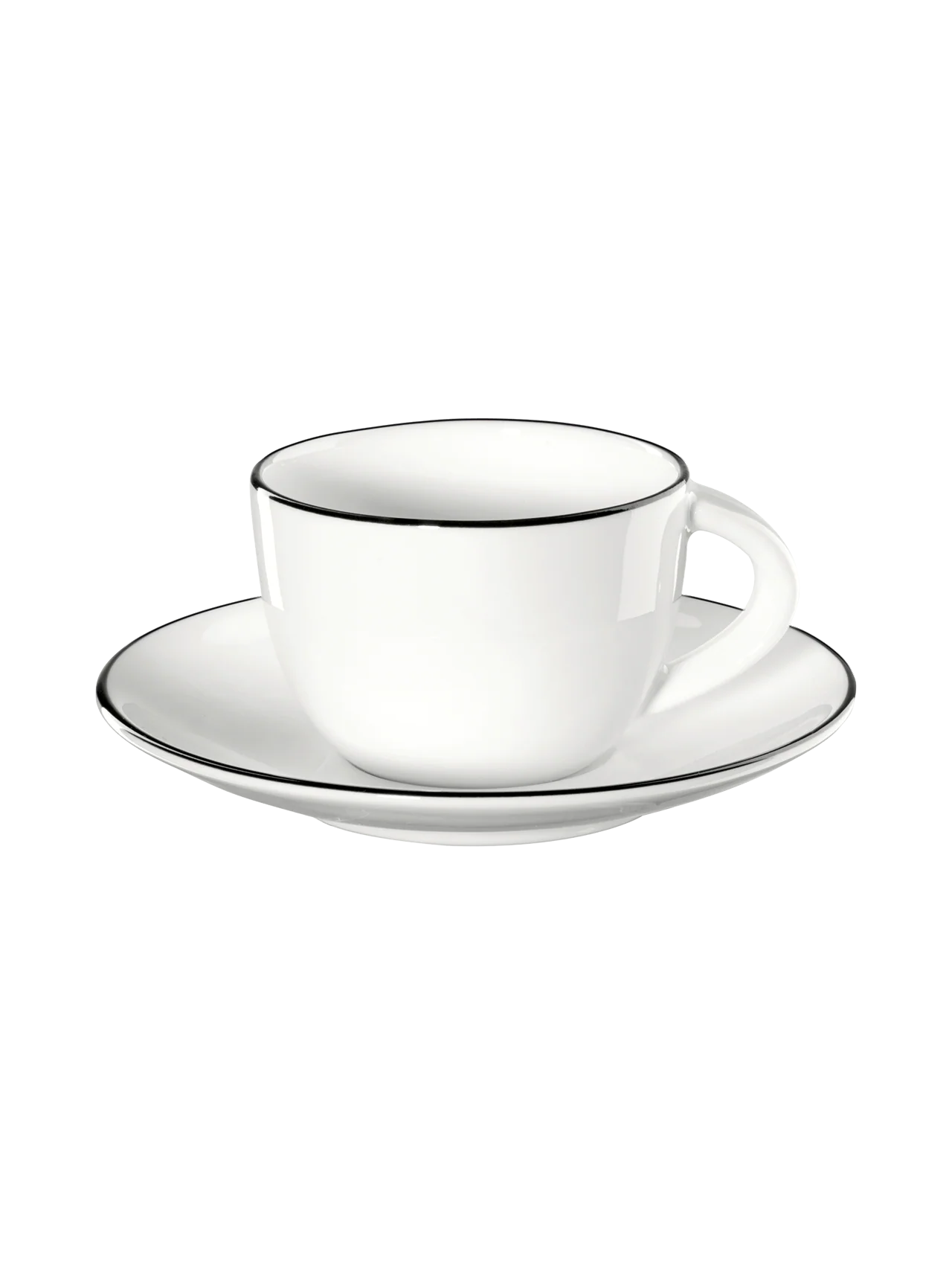espressotasse mit unterteller, ligne noire
