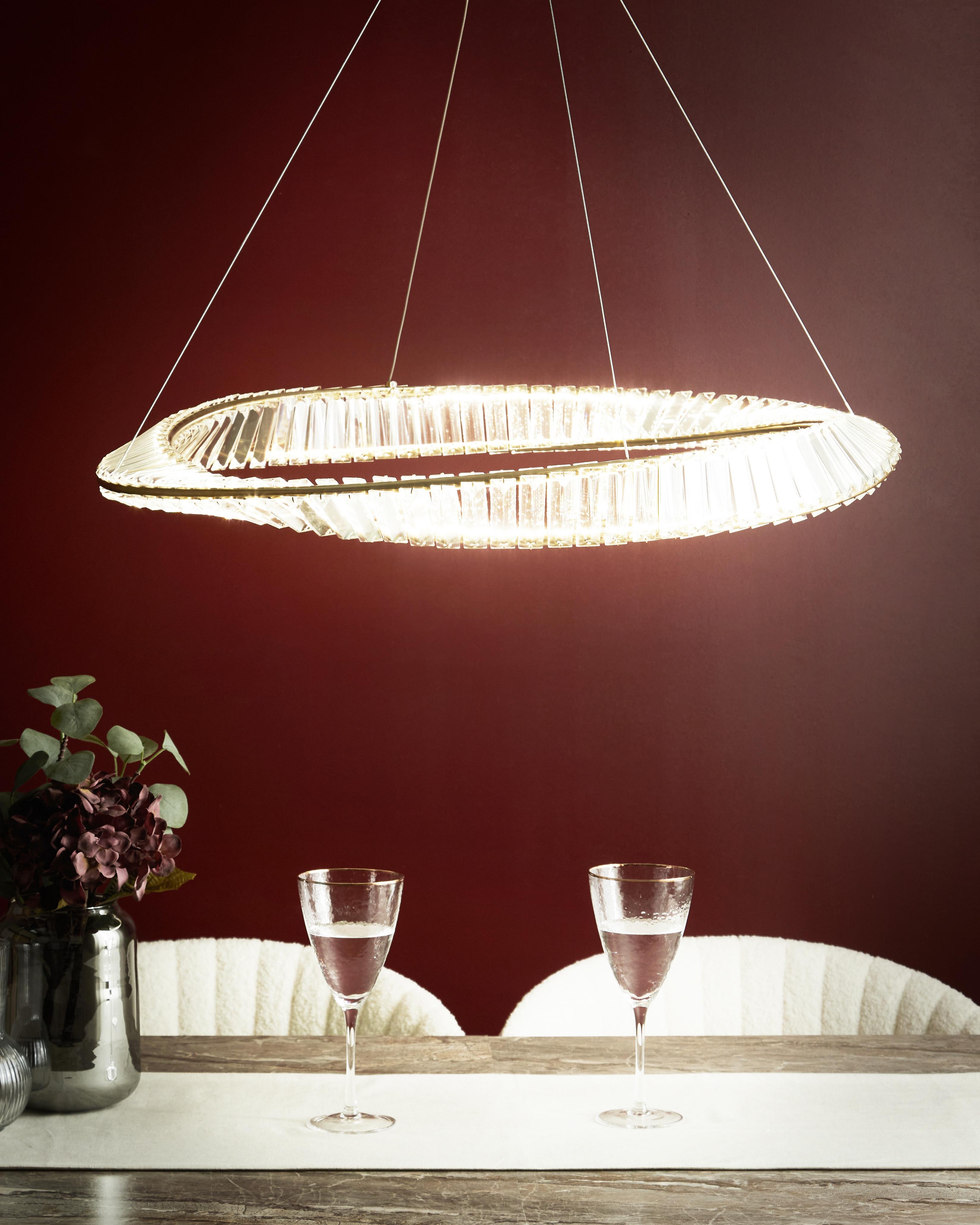 LED Chandelier ROSENDE Metal Gold