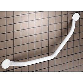 Barre d'appui coudée en acier blanc Godonnier 37 cm 135°