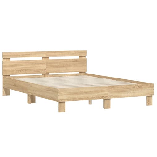 NNEVL Bed Frame with Headboard Sonoma Oak 150x200 cm Engineered Wood