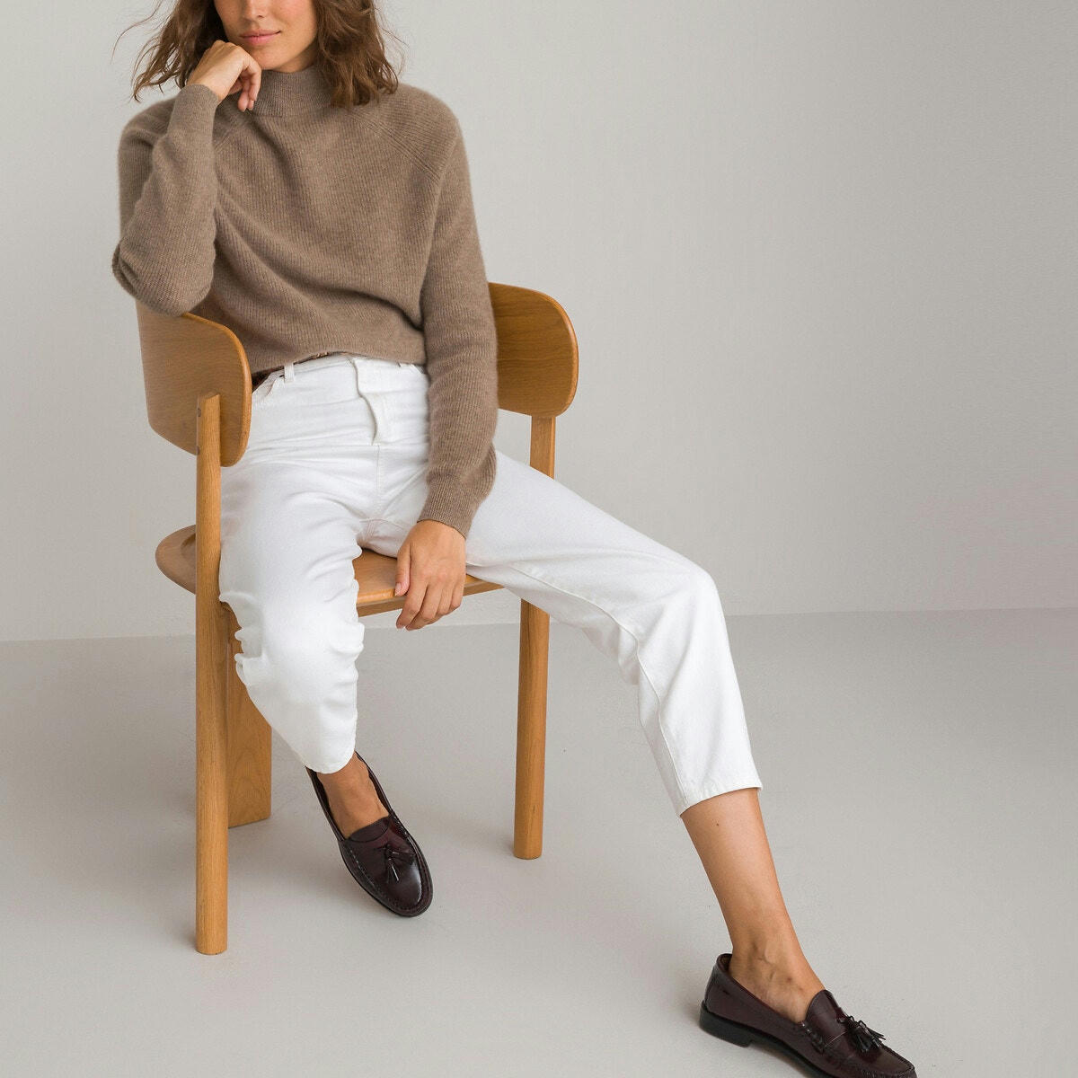 Pull col montant, en cachemire