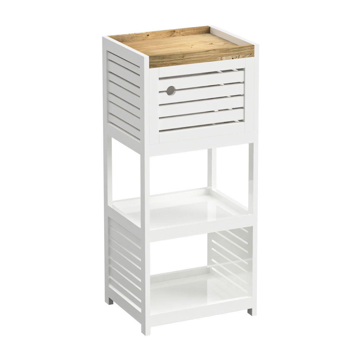 Móvel baixo wc com 1 porta e gavetaRIO branco