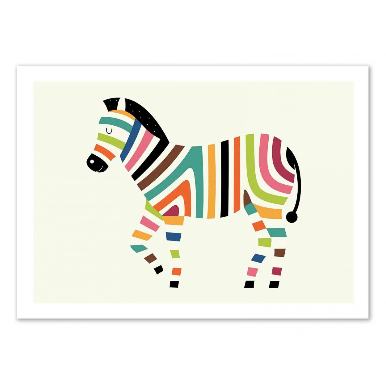 ANDY WESTFACE - MAGIC CODE -  Affiche d'art avec Cadre bois noir - 50 x 70 cm