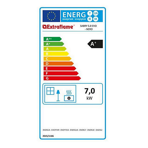 Nordica Extraflame Poêle à granulés de bois 7kw noir - SABRY5.0EVONOIR