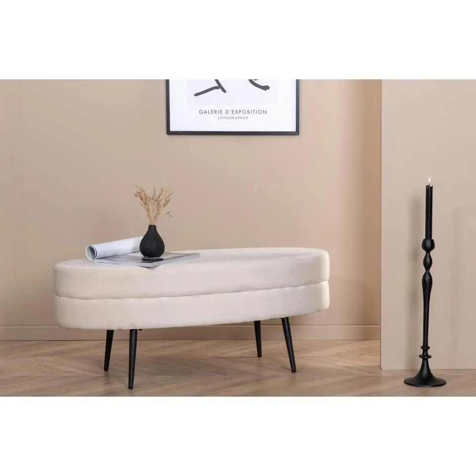 Svea - Axel hocker - velvet - beige