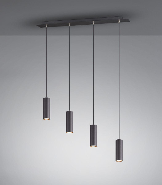 Lampa wisząca czarna MARLEY 4xGU10x35W wym: 150x75x9 cm Trio