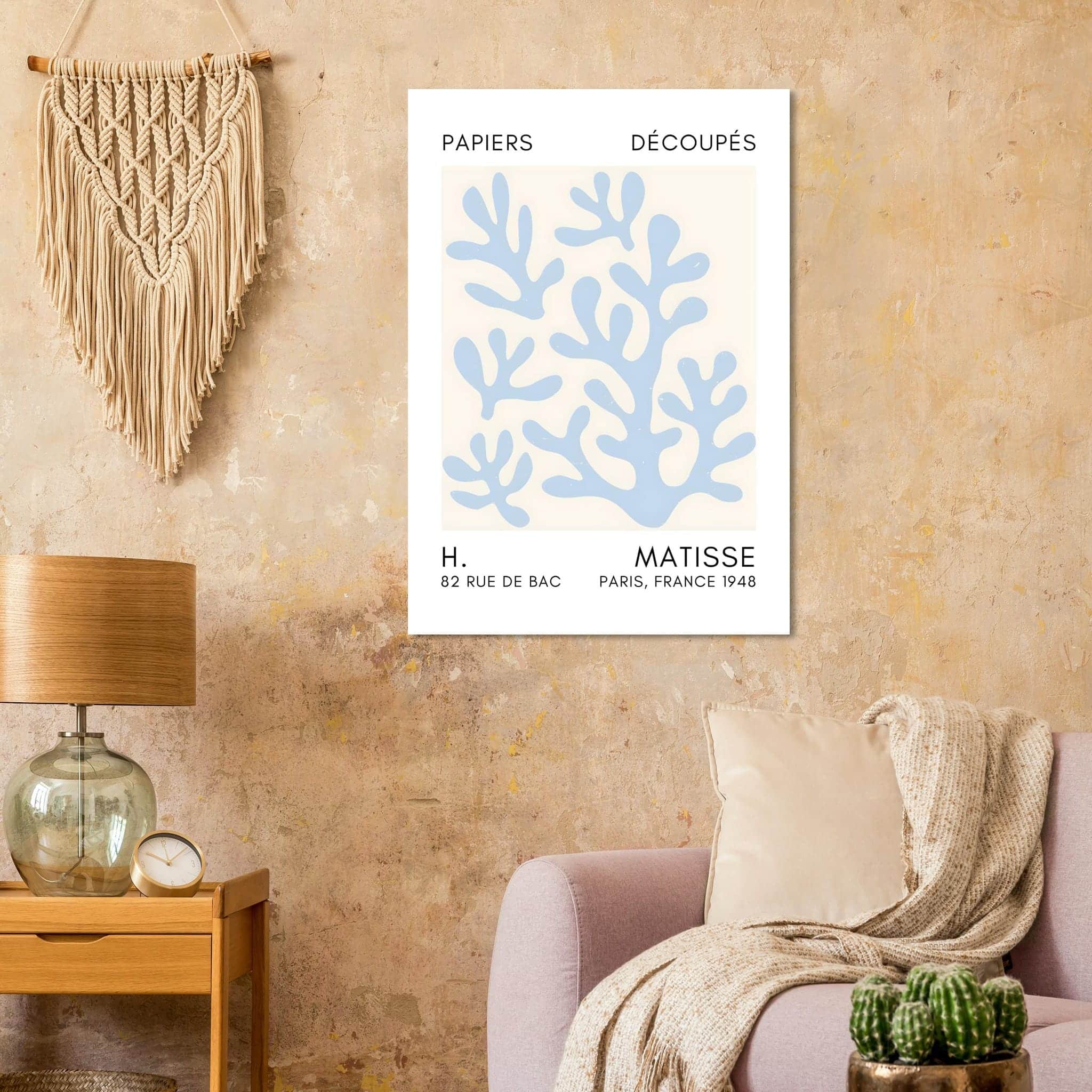 Artfulprints Poster Matisse – Coral shadows light blue  - 70x100 cm - Blauw