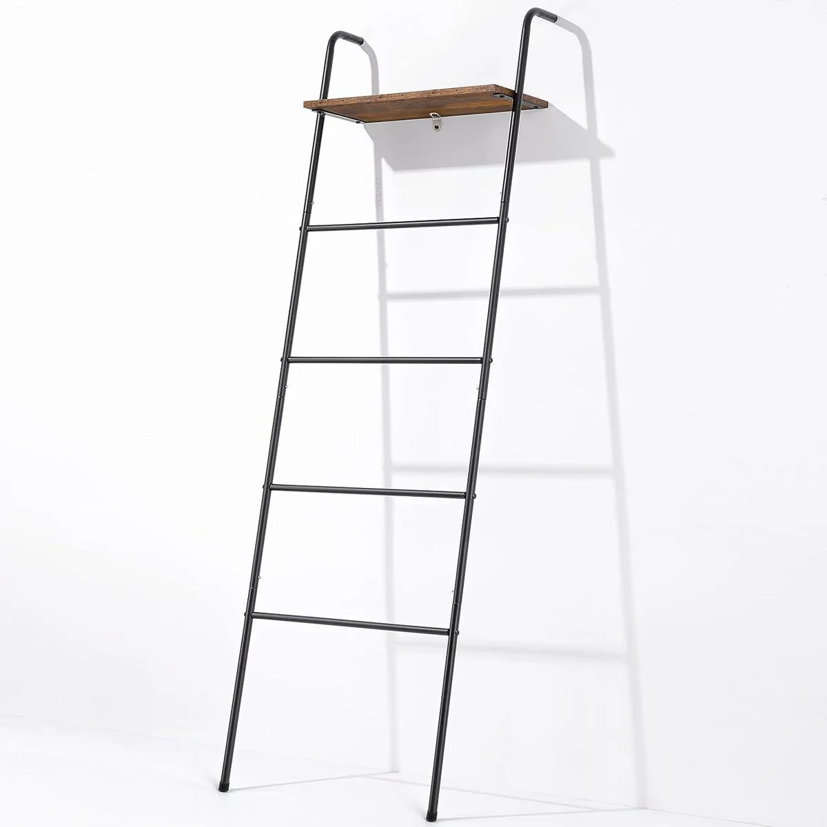 5 Layer Wall-Leaning Blanket Ladder with Shelf - 1PCS