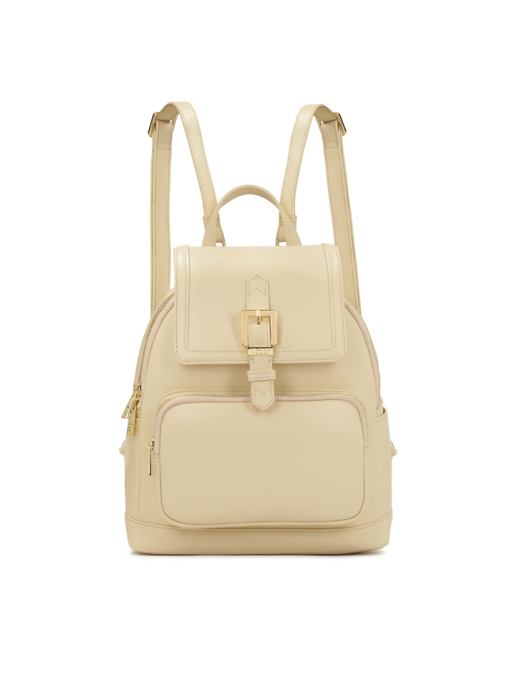 Cream backpack with detachable suspenders