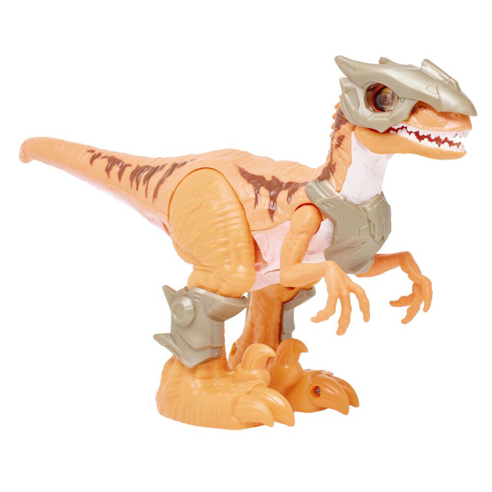 Robot dinosaure Wars son et lumière animé plastique marron 27xH15cm