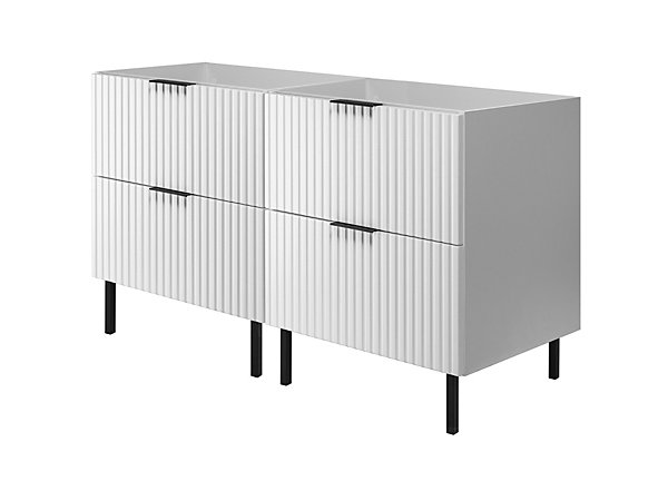Meuble sous double vasque sur pieds FLOW blanc 120 cm