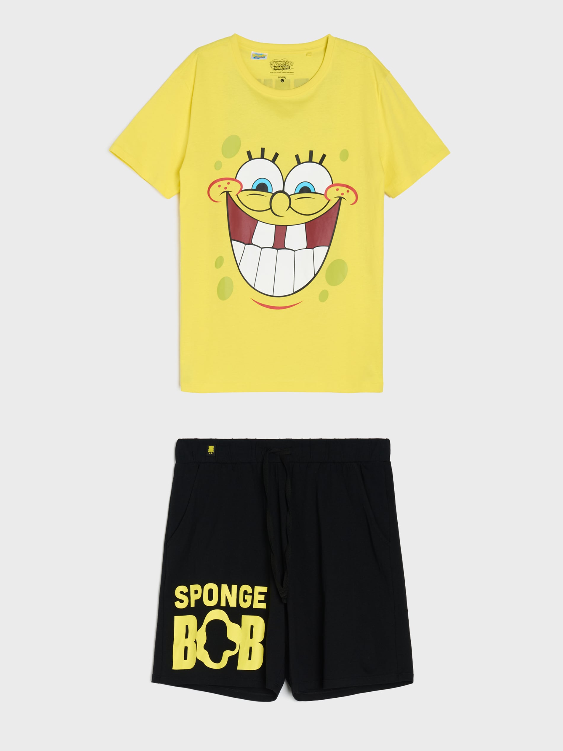 Bawełniana piżama dwuczęściowa z nadrukiem SpongeBob