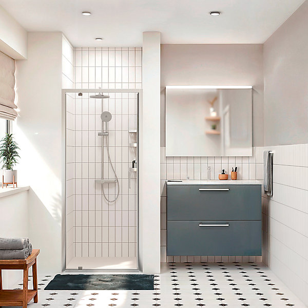 Ceramia Zenith Porte de douche 80x195cm pivotante anticalcaire avec profilés Chrome brillant (CERAHZ80C)