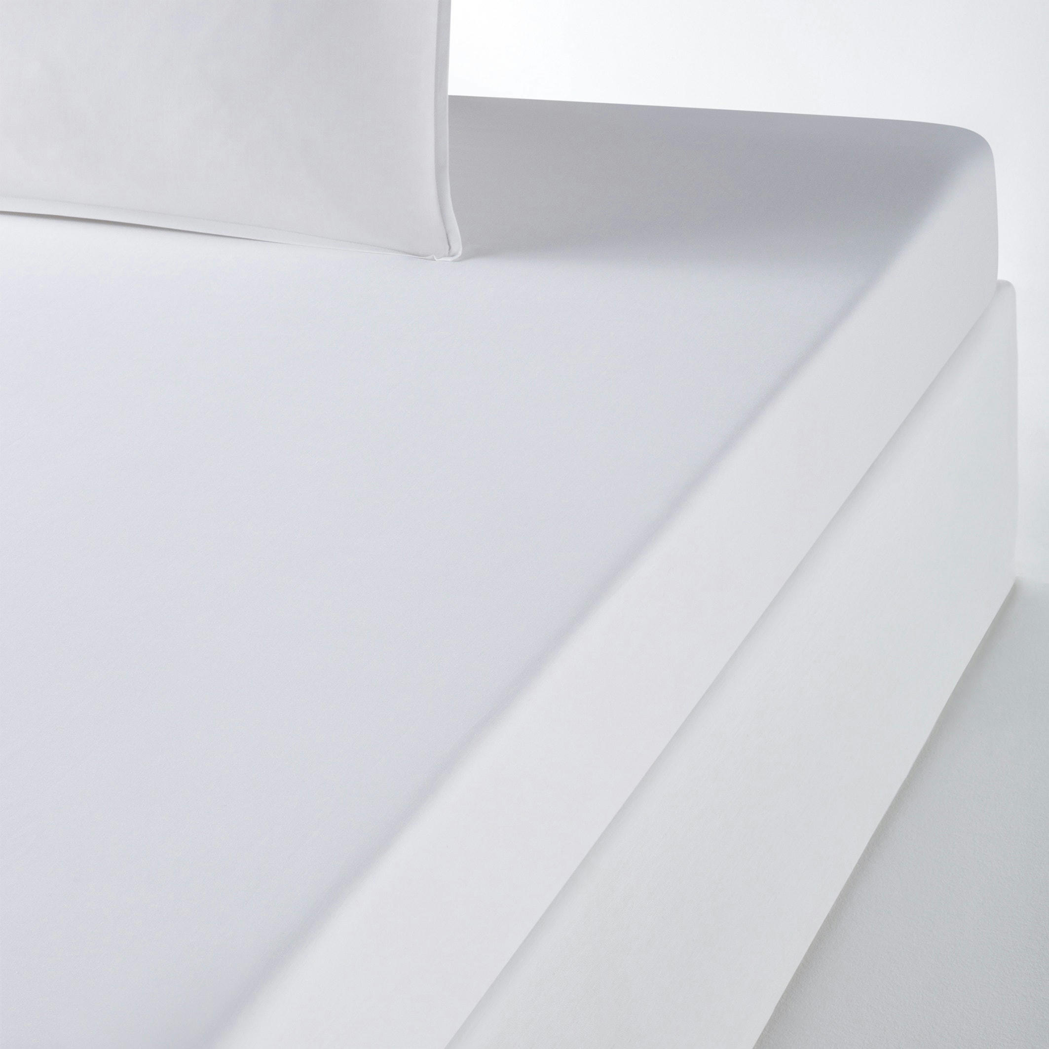 Drap-housse uni en percale de coton bio Scenario