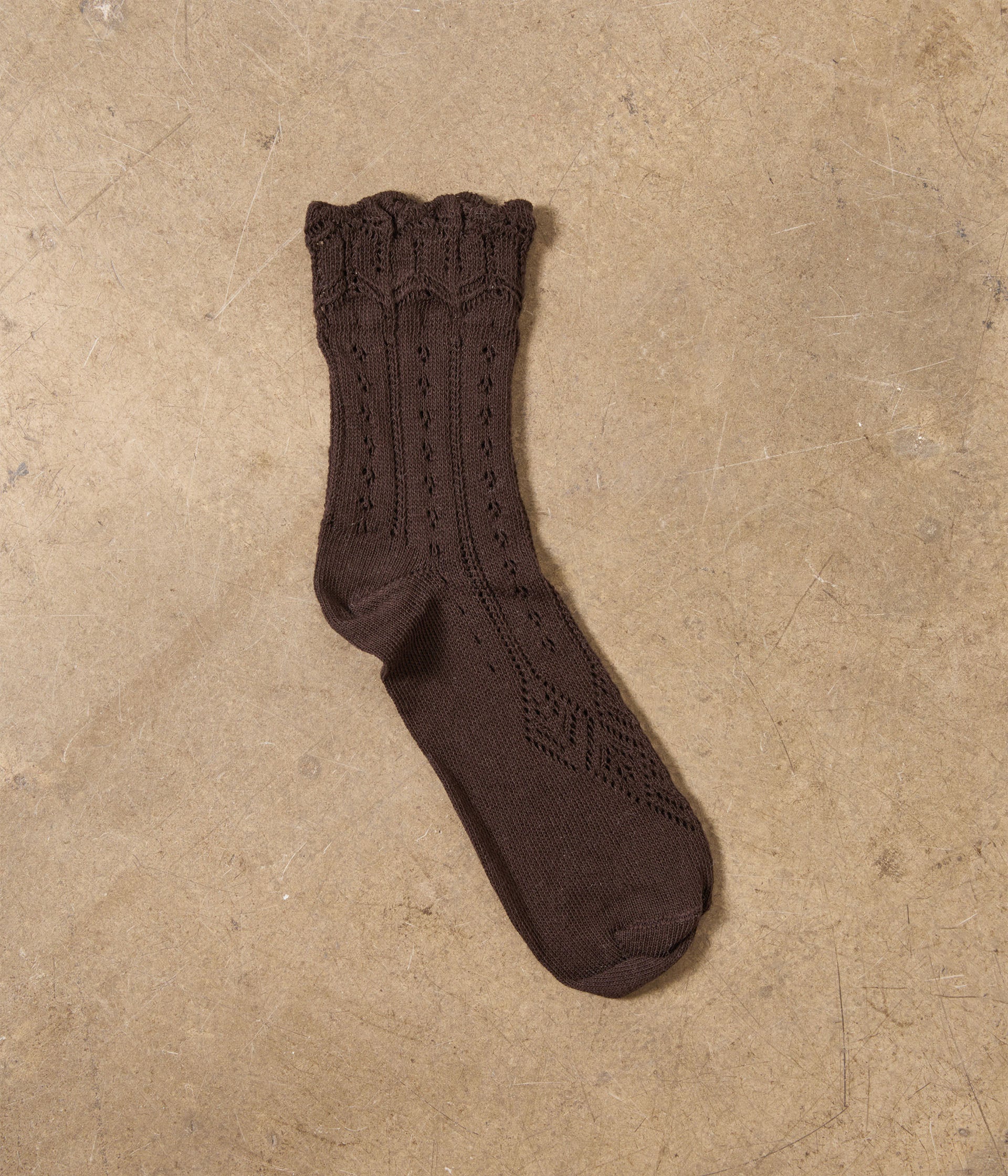 Chaussettes ajourées chocolat Lisette