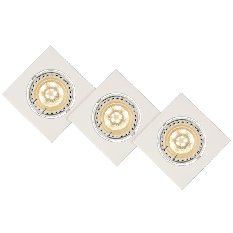 Spot à encastrer LED Focus blanc dimmable 8 x 8 cm GU10 3 x 5 W LUCIDE