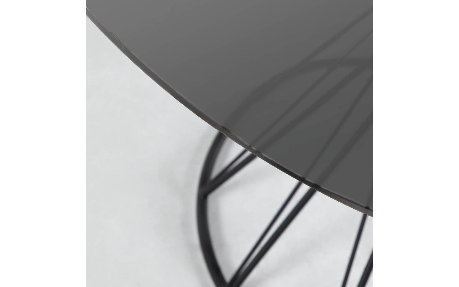 Kave Home Niut Eettafel - Ø 120 cm - Zwart Glas