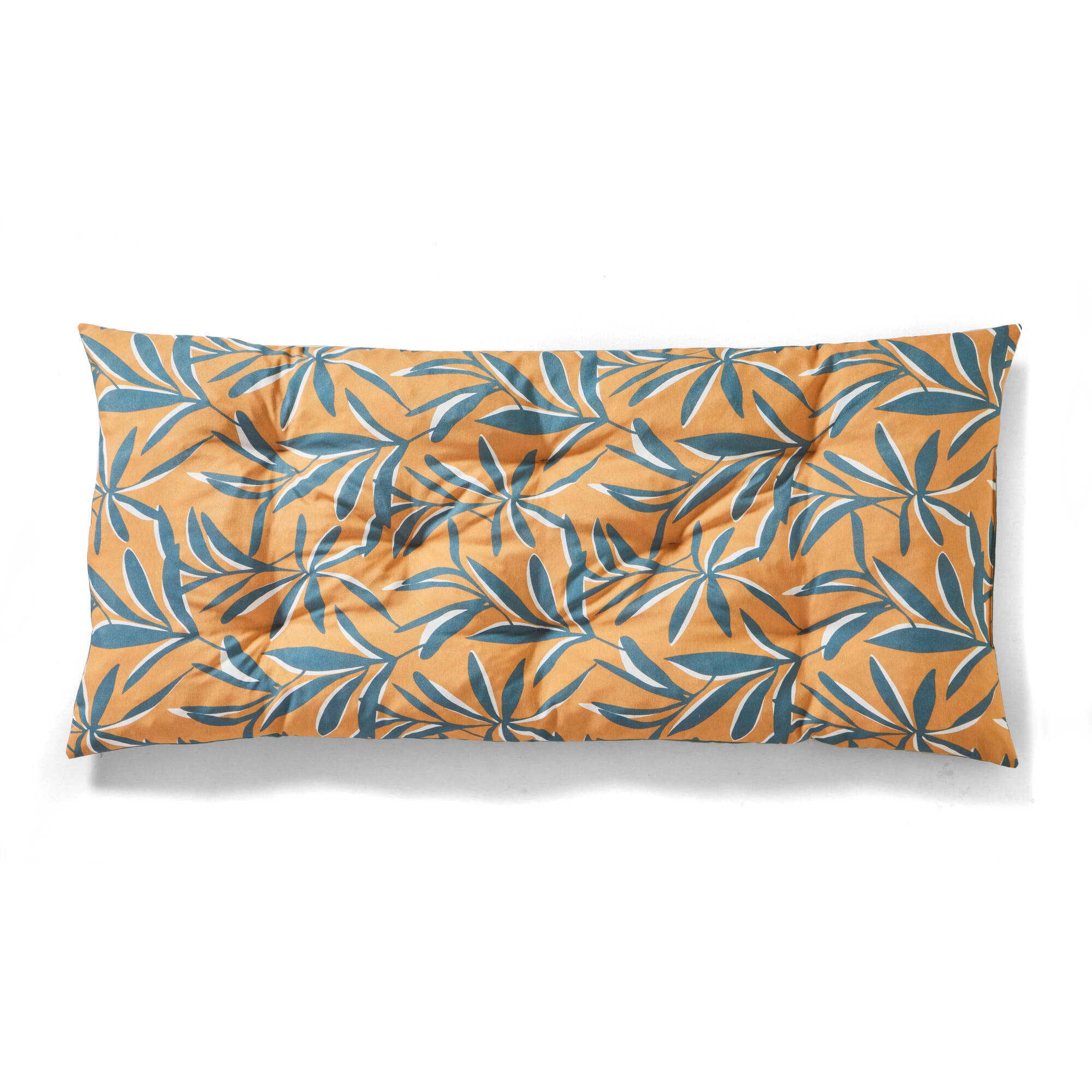 Long coussin de sol imprimé feuillage