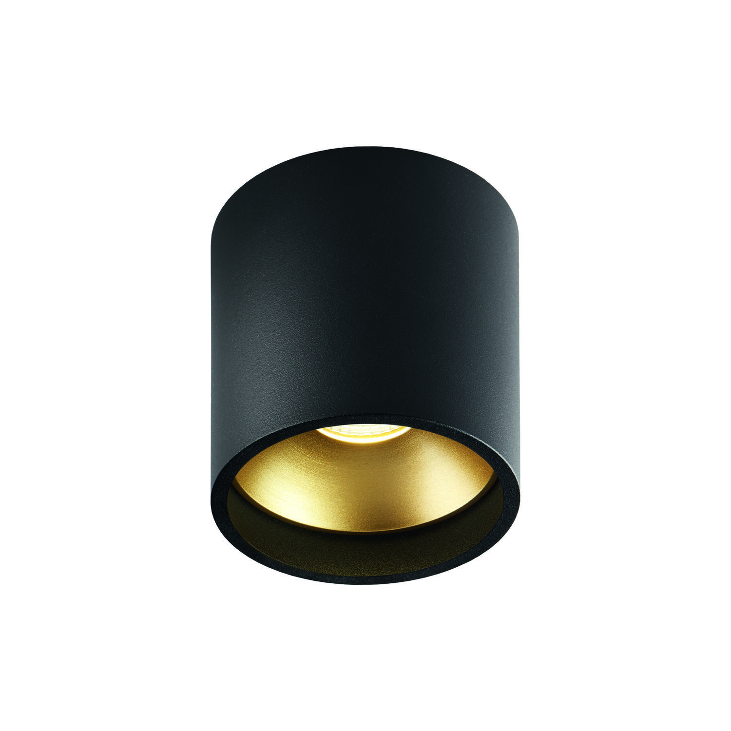 SOLO 1 ROUND loftlampe, sort/guld