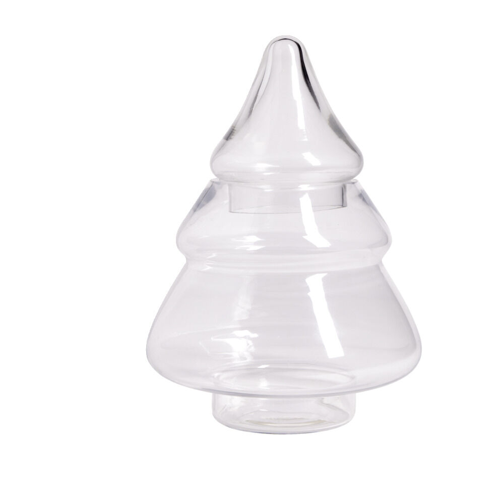 Bonbonnière en verre forme sapin Ø19,5xH28cm