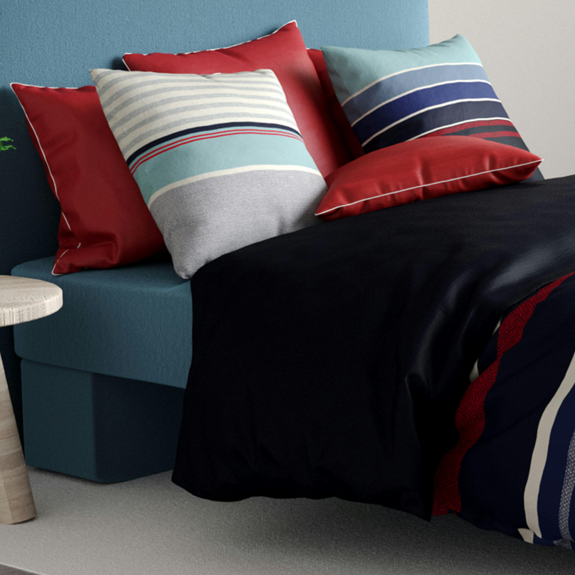 - Parure de lit réversible 2 places percale à motifs 220x240 cm