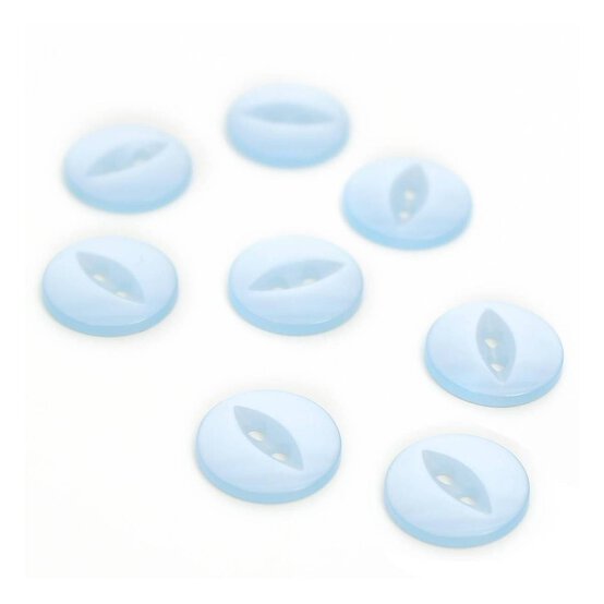 HemlineBaby Blue Basic Fish Eye Button 8 Pack
