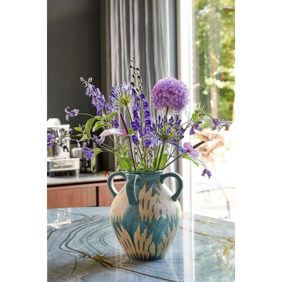 Mica Decorations Caldo Vaas - L28 x B28 x H36 cm - Donkerblauw